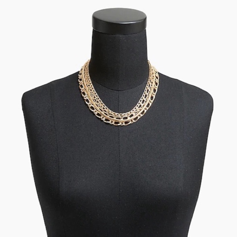 J. Crew Mixed Chain Four-Layer Necklace - Picture 2 of 6